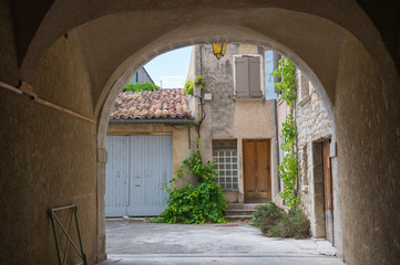 Fototapeta na wymiar French village with gate