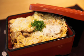 Fried pork on rice butadon