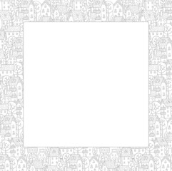 Frame with city pattern