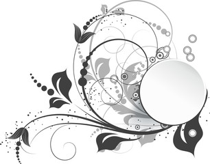 Abstract floral background with 3D floral effect banner