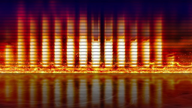 fiery equalizer with reflection loopable background