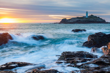 Sunset at Godrevy Cornwall England