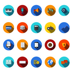 vector flat modern icons set