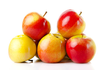  apples over white background