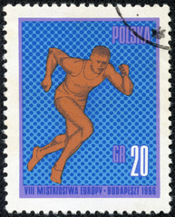 stamp shows Start of men short distance race