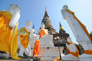 Fototapeta na wymiar Wat Yai Chaimongkol , Ayutthaya , Thailand