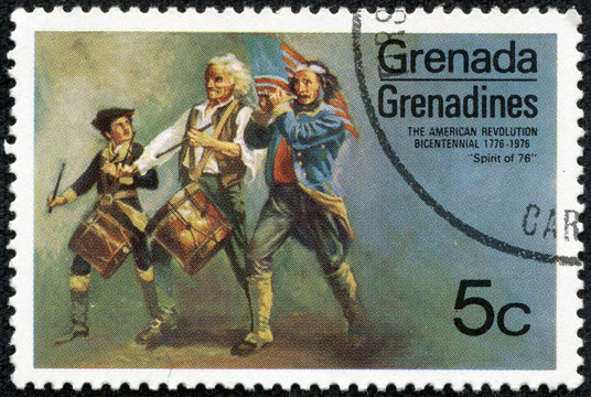 stamp printed in Grenada shows a painting of grenadines