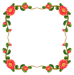 A floral border with orange flowers
