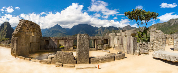 Panorama of Mysterious city - Machu Picchu, Peru,South America - obrazy, fototapety, plakaty