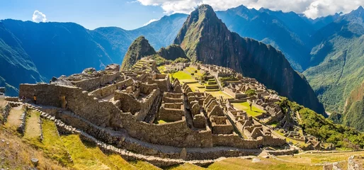 Photo sur Plexiglas Machu Picchu Panorama of Mysterious city - Machu Picchu, Peru,America