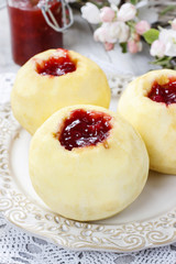 Apple stuffed with jam before baking