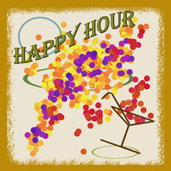 Abstract background  happy hour , vector illustration