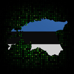 Estonia map flag on hex code illustration