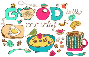 Vintage color morning tea background