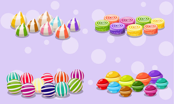 Four vector colorful candys