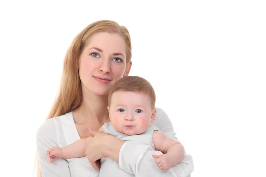 happy mother holding her baby