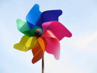 Brightly coloured pinwheel
