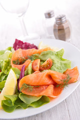 salad with salmon