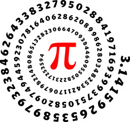 Pi, 3,14, Pi Day, Zahl, Spirale, Mathe, Mathematik, Symbol - obrazy, fototapety, plakaty