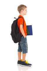 schoolboy going to school