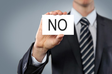 Businessman with Label "NO"