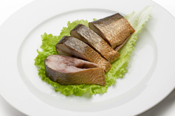 Smoked fish pieces