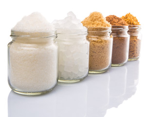 Brown sugar, muscovado sugar, white refine sugar, coconut sugar 