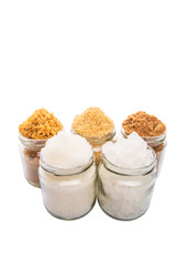 Brown sugar, muscovado sugar, white refine sugar, coconut sugar 