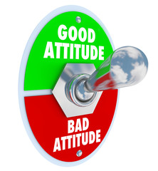 Good Vs Bad Attitude Toggle Switch Choose Positive Outlook