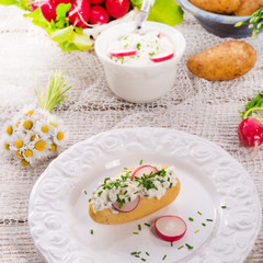 New potatoes with spring curd