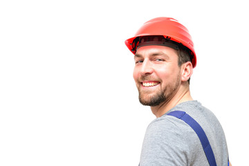 Bauarbeiter auf weißem Hintergrund