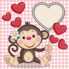 Monkey and hearts