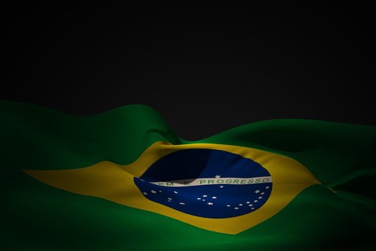 Composite image of brazil flag waving
