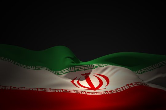 Composite image of iran flag waving