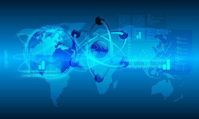 mondo connessione, dati, rete, internet © xyz+