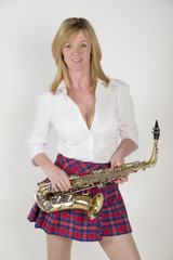Woman with saxophone