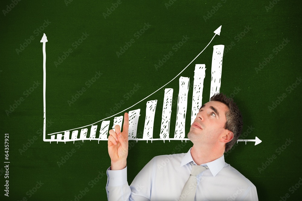 Poster Composite image of business manager pointing