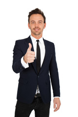 Young businessman posing