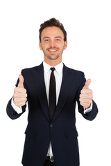 Young businessman posing