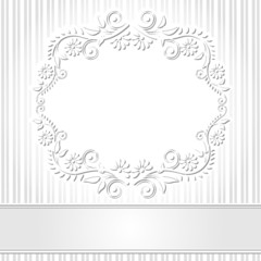 white background with floral frame