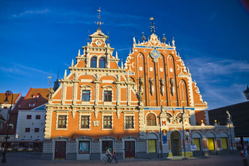 Fototapeta na wymiar Blackheads House on the Town Hall square, Riga, Latvia