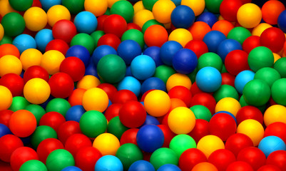Fototapeta na wymiar balls for play fun in a swimming pool