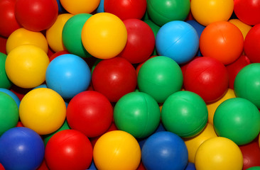 colored balls for play fun in a swimming pool