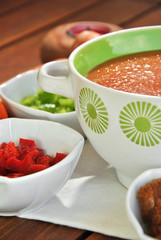 bowl of gazpacho with tomatoes