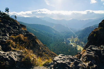 Mountain ladscape with rocks - obrazy, fototapety, plakaty