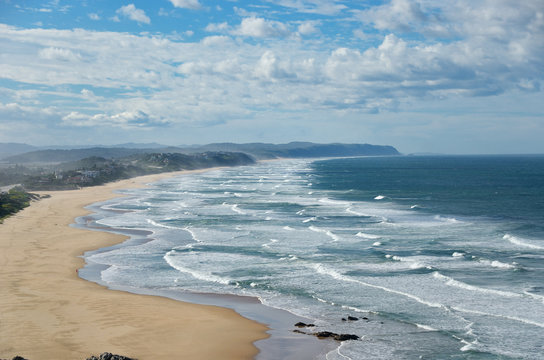 Beautiful ocean beach with waves in South Africa