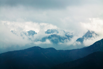 Mountain ladscape with clouds