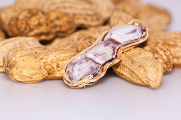 the peanuts on paper background