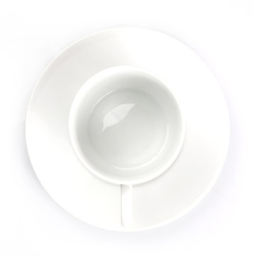 White Coffee Cup from Top view