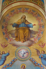 Fototapeta na wymiar Vienna - God the Father fresco in Carmelites church